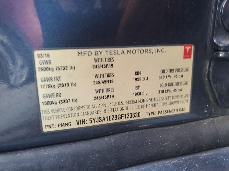 Продаж на аукціоні авто 2016 Tesla Model S, vin: 5YJSA1E28GF133820, номер лоту: 71936056