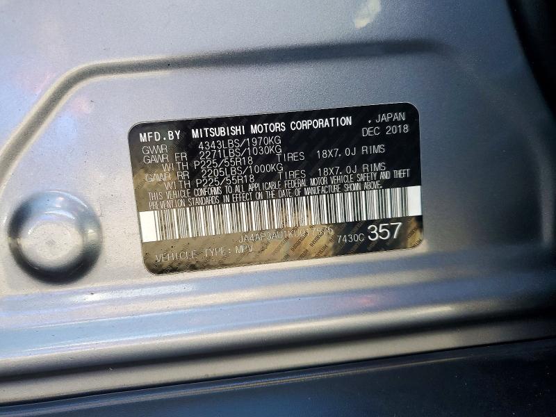 71630286 :رقم المزاد ، JA4AP3AU1KU017575 vin ، 2019 Mitsubishi Outlander Sport مزاد بيع