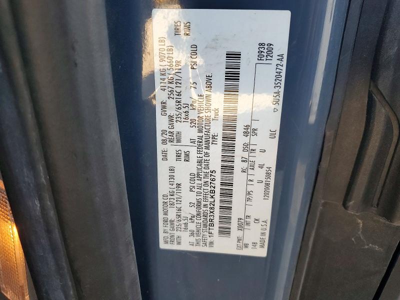 Продаж на аукціоні авто 2020 Ford Transit, vin: 1FTBR3X82LKB27675, номер лоту: 69907936