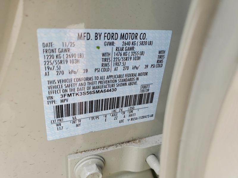 2025 Ford Mustang Mach-e მანქანა იყიდება აუქციონზე, vin: 3FMTK3S56SMA64430, აუქციონის ნომერი: 71612006