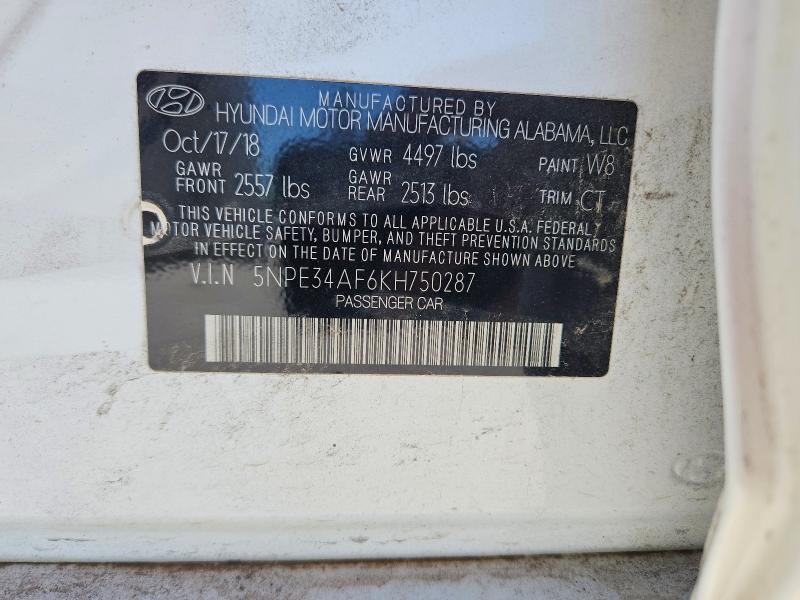 Aukcja sprzedaży 2019 Hyundai Sonata, vin: 5NPE34AF6KH750287, numer aukcji: 71603236
