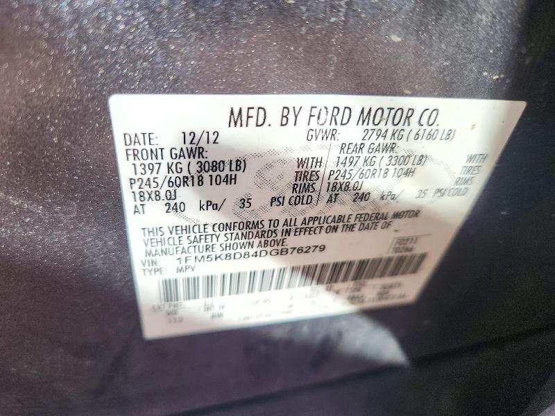 Продаж на аукціоні авто 2013 Ford Explorer, vin: 1FM5K8D84DGB76279, номер лоту: 73601726