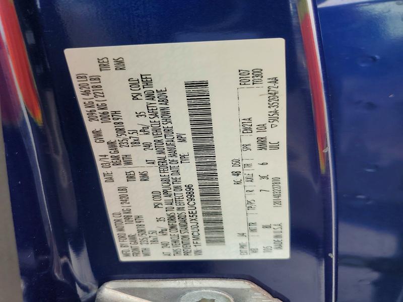 71552016 :رقم المزاد ، 1FMCU0JX5EUC99896 vin ، 2014 Ford Escape مزاد بيع