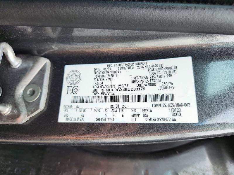 Продажа на аукционе авто 2014 Ford Escape, vin: 1FMCU0GX4EUD83179, номер лота: 72537546