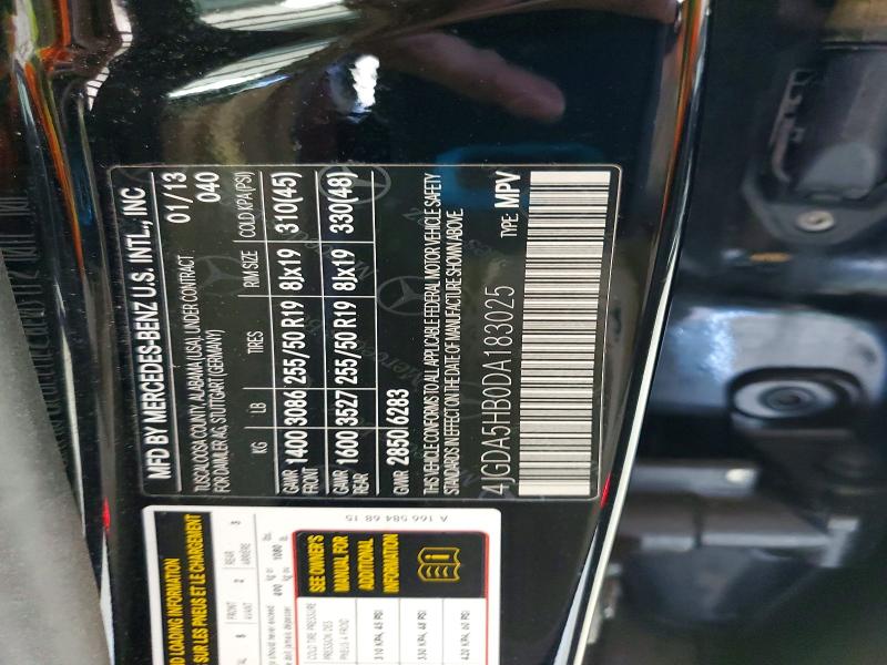 Продажа на аукционе авто 2013 Mercedes-benz Ml, vin: 4JGDA5HB0DA183025, номер лота: 71079106
