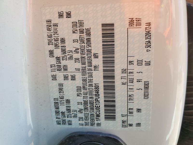 Продаж на аукціоні авто 2023 Ford Escape, vin: 1FMCU0E13PUB46801, номер лоту: 72921266