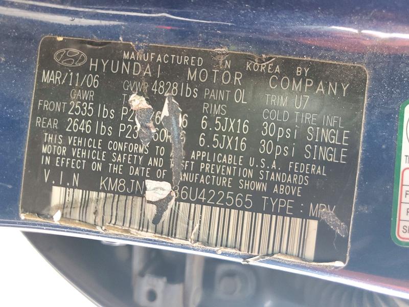 Продажа на аукционе авто 2006 Hyundai Tucson, vin: KM8JN72D36U422565, номер лота: 72448136