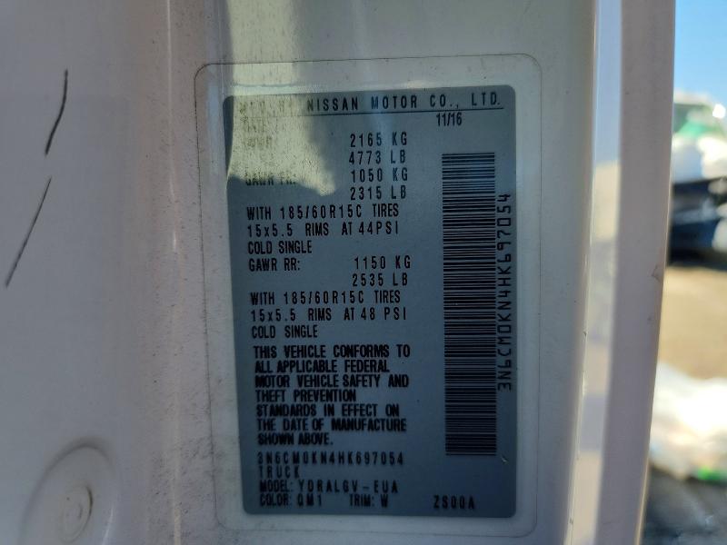 2017 Nissan Nv200 მანქანა იყიდება აუქციონზე, vin: 3N6CM0KN4HK697054, აუქციონის ნომერი: 70648756