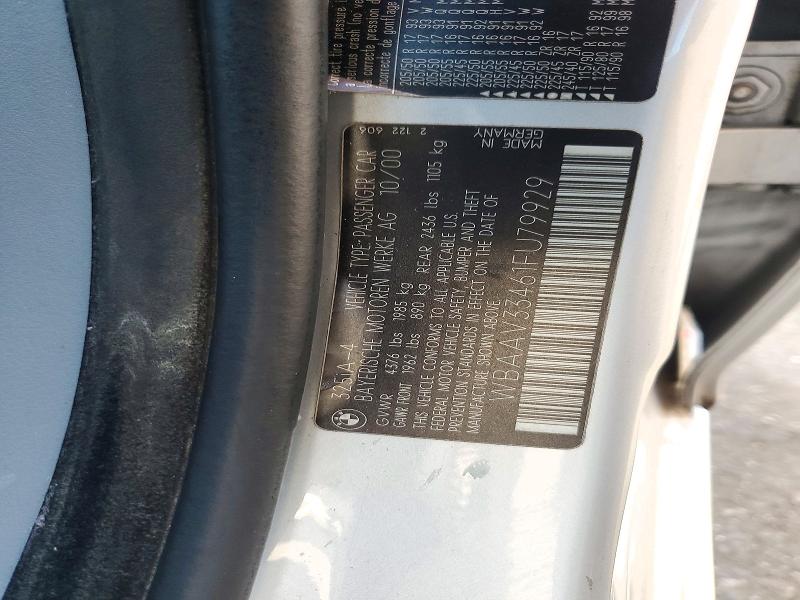 Продажа на аукционе авто 2001 Bmw 325, vin: WBAAV33461FU79929, номер лота: 72750356