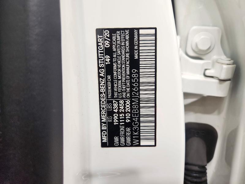 2021 Mercedes-benz A-class მანქანა იყიდება აუქციონზე, vin: W1K3G4EB8MJ266589, აუქციონის ნომერი: 72398906