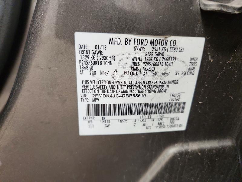 Продажа на аукционе авто 2013 Ford Edge, vin: 2FMDK4JC4DBB68610, номер лота: 73295646