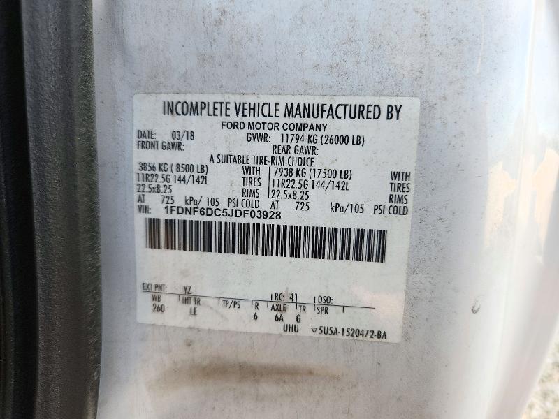 2018 Ford F650 მანქანა იყიდება აუქციონზე, vin: 1FDNF6DC5JDF03928, აუქციონის ნომერი: 71195806