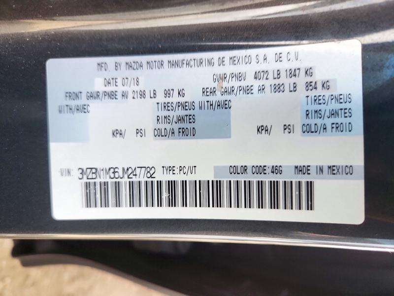 Продажа на аукционе авто 2018 Mazda 3, vin: 3MZBN1M36JM247782, номер лота: 72521036