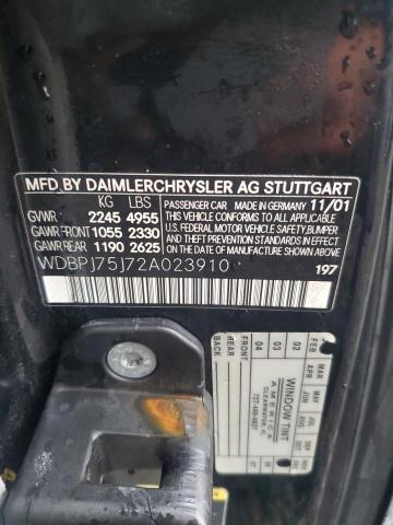 Продаж на аукціоні авто 2002 Mercedes-benz Cl, vin: WDBPJ75J72A023910, номер лоту: 71690396