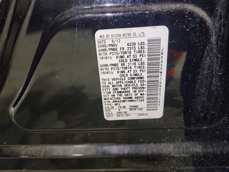 Aukcja sprzedaży 2013 Nissan Rogue, vin: JN8AS5MT7DW507288, numer aukcji: 68958026