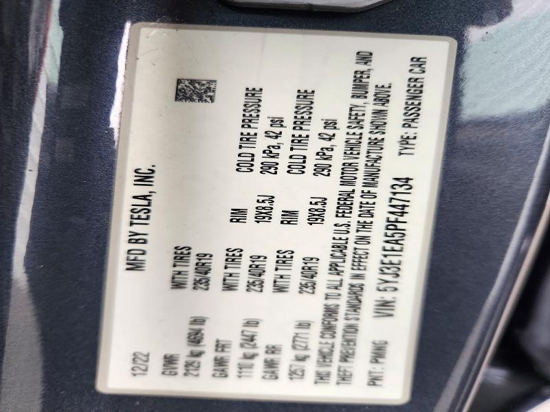 Продажа на аукционе авто 2023 Tesla Model 3, vin: 5YJ3E1EA5PF447134, номер лота: 72621156