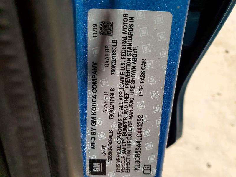 71534656 :رقم المزاد ، KL8CB6SA4LC443392 vin ، 2020 Chevrolet Spark مزاد بيع
