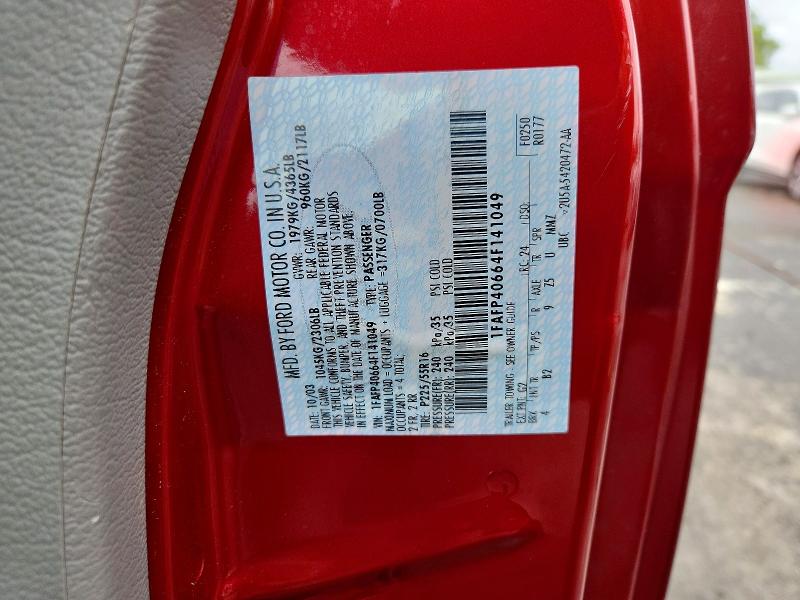 Продажа на аукционе авто 2004 Ford Mustang, vin: 1FAFP40664F141049, номер лота: 70340906