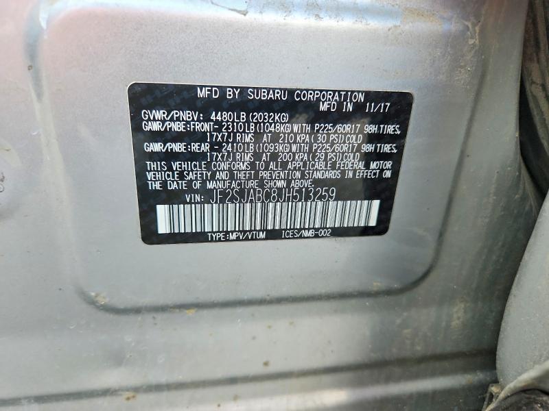 Продажа на аукционе авто 2018 Subaru Forester, vin: JF2SJABC8JH513259, номер лота: 71231166