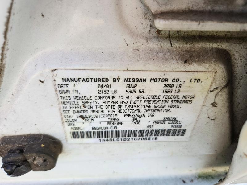 Продаж на аукціоні авто 2001 Nissan Altima, vin: 1N4DL01D21C205819, номер лоту: 72835466