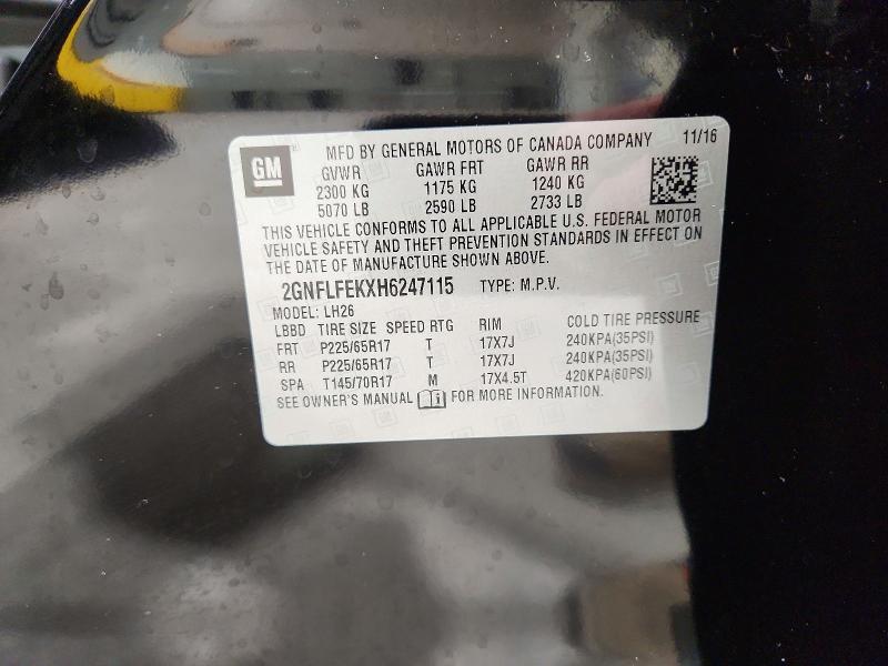 Продаж на аукціоні авто 2017 Chevrolet Equinox, vin: 2GNFLFEKXH6247115, номер лоту: 71959616