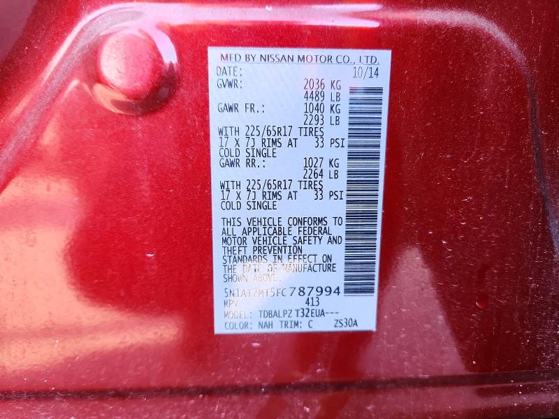 Aukcja sprzedaży 2015 Nissan Rogue, vin: 5N1AT2MT5FC787994, numer aukcji: 71305116