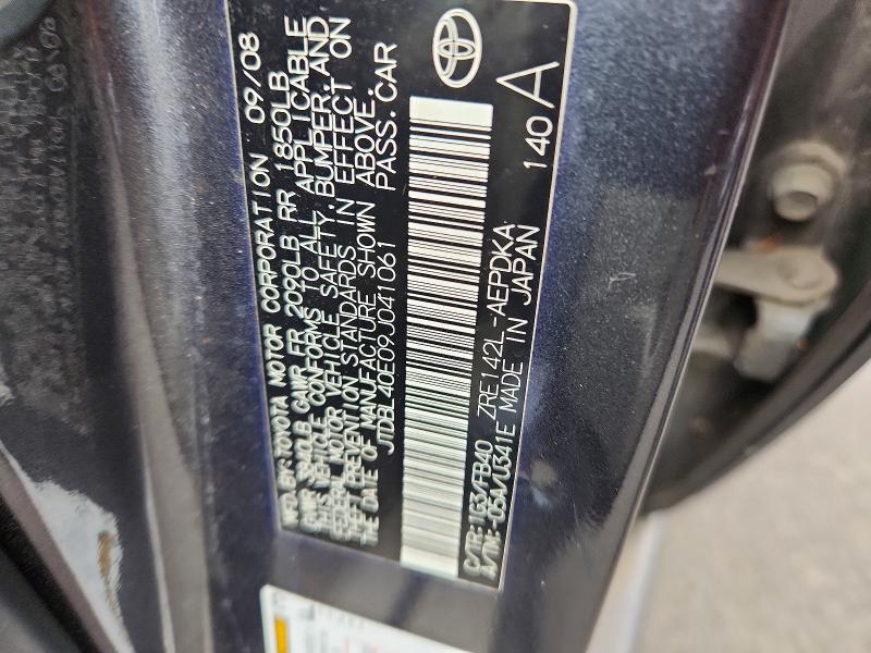 72063676 :رقم المزاد ، JTDBL40E09J041061 vin ، 2009 Toyota Corolla مزاد بيع