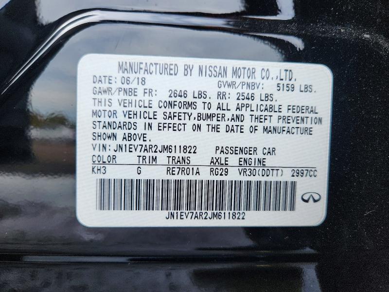Aukcja sprzedaży 2018 Infiniti Q50, vin: JN1EV7AR2JM611822, numer aukcji: 70612606