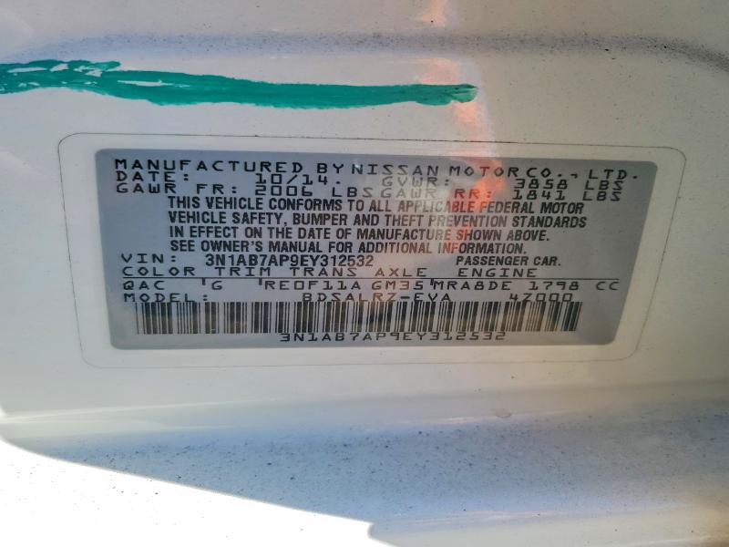 Продажа на аукционе авто 2014 Nissan Sentra, vin: 3N1AB7AP9EY312532, номер лота: 71422106