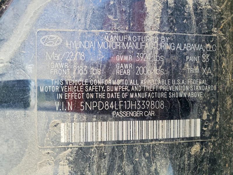 2018 Hyundai Elantra მანქანა იყიდება აუქციონზე, vin: 5NPD84LF1JH339808, აუქციონის ნომერი: 71783146