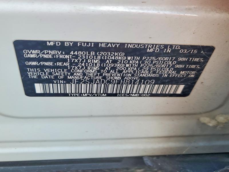 Aukcja sprzedaży 2015 Subaru Forester, vin: JF2SJADC9FH814109, numer aukcji: 71234456