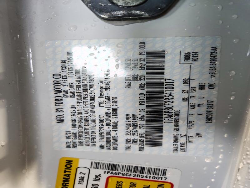 Продаж на аукціоні авто 2024 Ford Mustang, vin: 1FA6P8CF2R5410017, номер лоту: 72925416