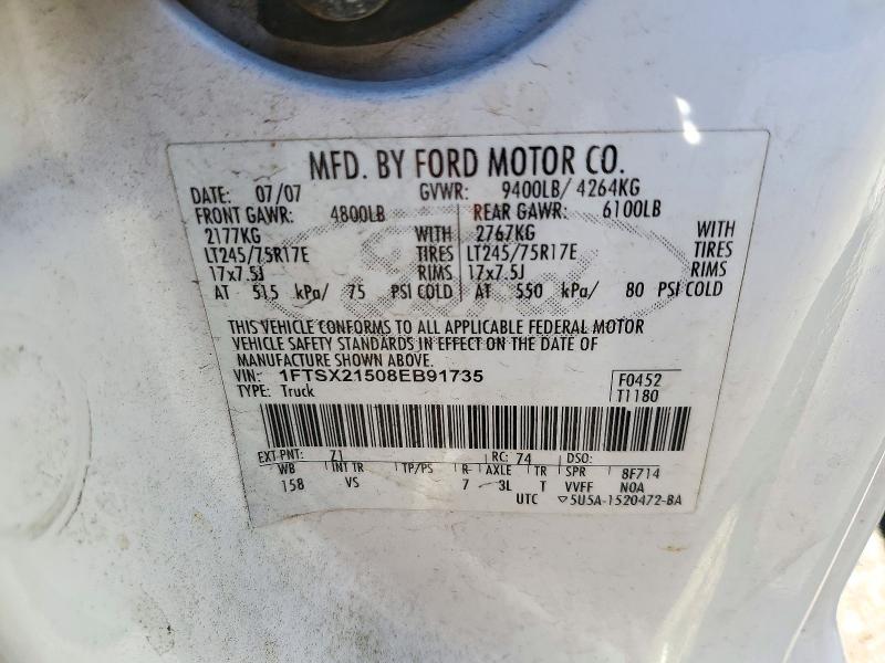 Aukcja sprzedaży 2008 Ford F250, vin: 1FTSX21508EB91735, numer aukcji: 71454046