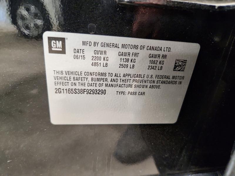 73307506 :رقم المزاد ، 2G1165S38F9293290 vin ، 2015 Chevrolet Impala مزاد بيع