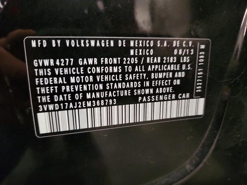 71047966 :رقم المزاد ، 3VWD17AJ2EM368793 vin ، 2014 Volkswagen Jetta مزاد بيع