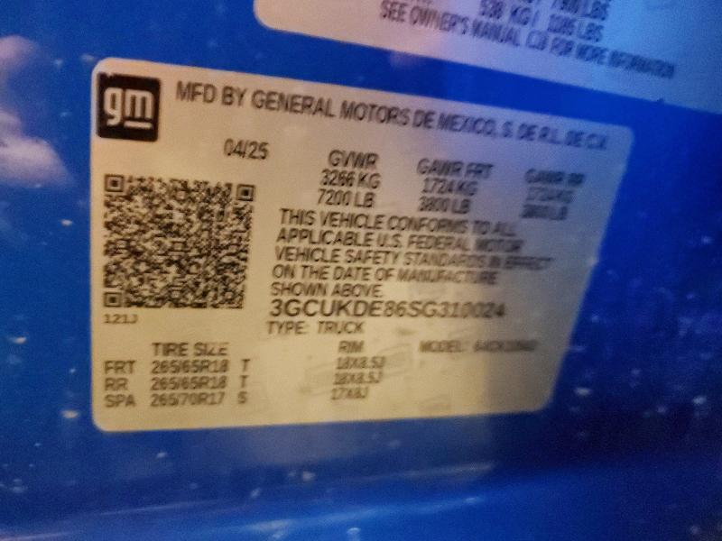 Продаж на аукціоні авто 2025 Chevrolet Silverado, vin: 3GCUKDE86SG310024, номер лоту: 72344206