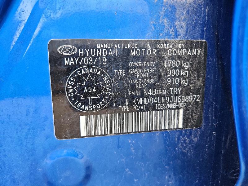 Продаж на аукціоні авто 2018 Hyundai Elantra, vin: KMHD84LF9JU698972, номер лоту: 71373576