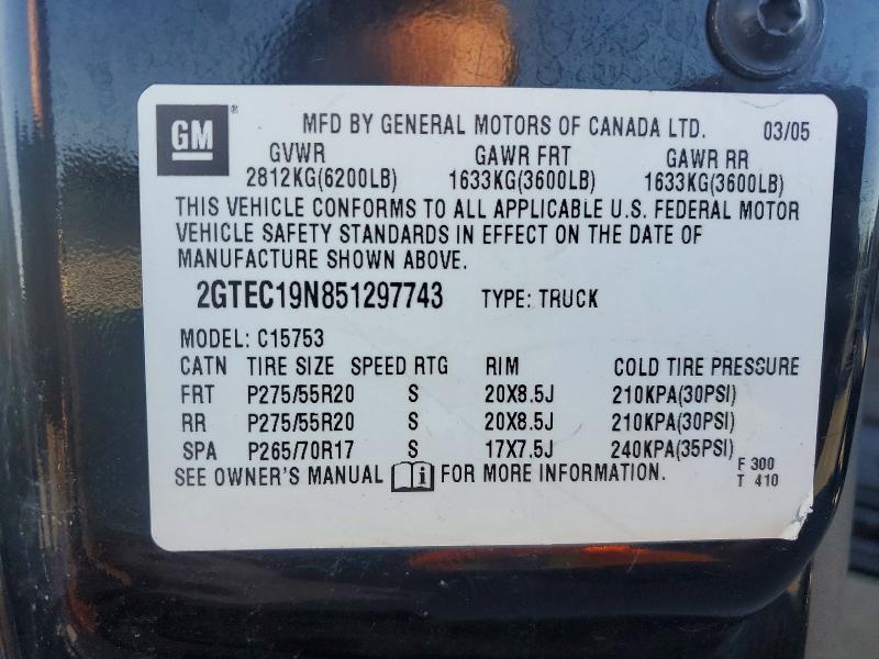 Продажа на аукционе авто 2005 Gmc New Sierra, vin: 2GTEC19N851297743, номер лота: 71314916