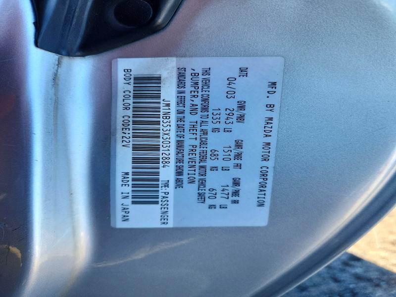 Aukcja sprzedaży 2003 Mazda Mx-5 Miata, vin: JM1NB353X30312884, numer aukcji: 71765786
