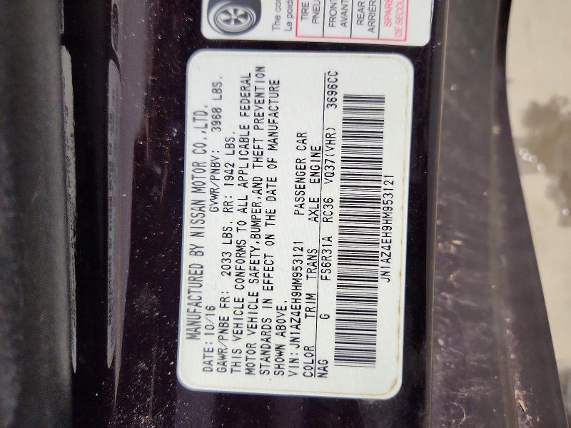 Продаж на аукціоні авто 2017 Nissan 370z, vin: JN1AZ4EH9HM953121, номер лоту: 71298066