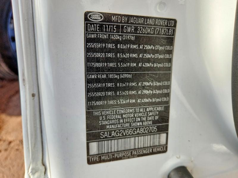 Продаж на аукціоні авто 2016 Land Rover Lr4, vin: SALAG2V66GA802705, номер лоту: 71817746