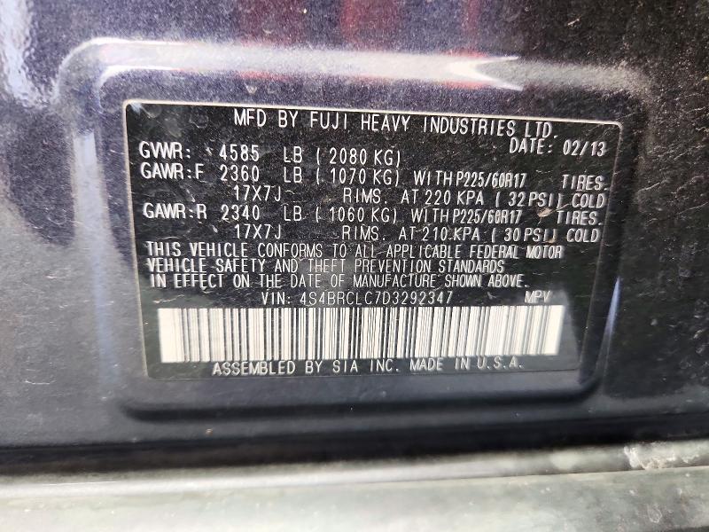 Продажа на аукционе авто 2013 Subaru Outback, vin: 4S4BRCLC7D3292347, номер лота: 71984206