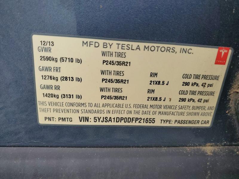 Продажа на аукционе авто 2013 Tesla Model S, vin: 5YJSA1DP0DFP21655, номер лота: 69464696