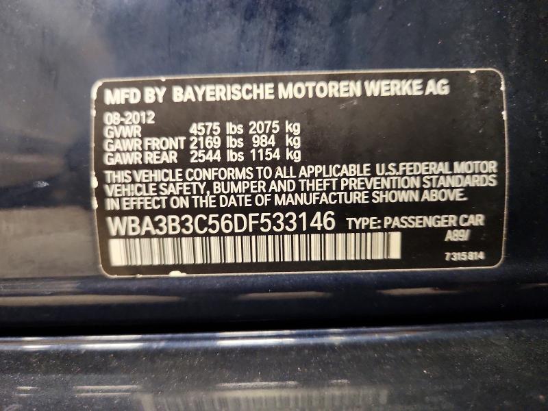 2013 Bmw 328 მანქანა იყიდება აუქციონზე, vin: WBA3B3C56DF533146, აუქციონის ნომერი: 71967066