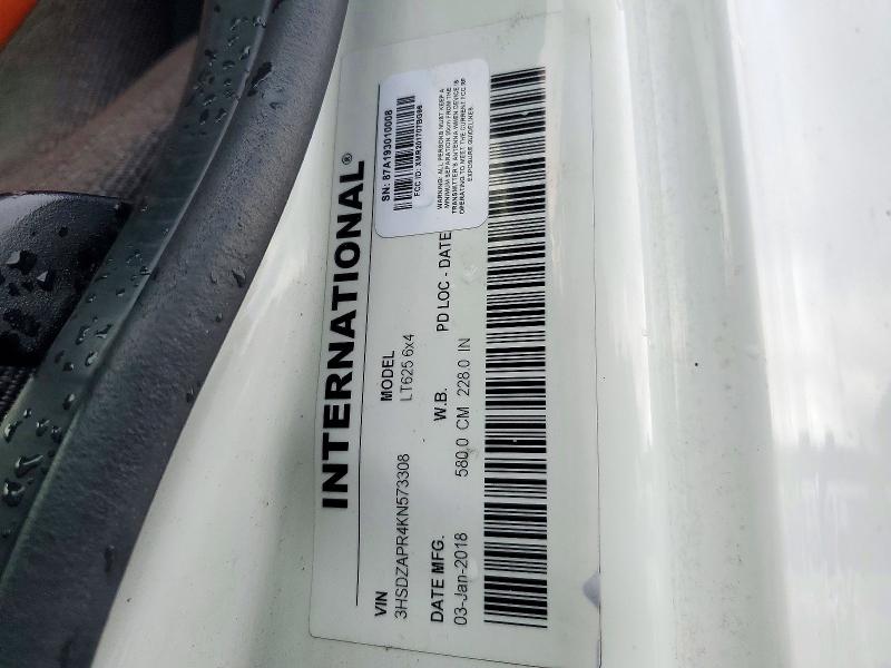 Aukcja sprzedaży 2019 International Lt625, vin: 3HSDZAPR4KN573308, numer aukcji: 72576386