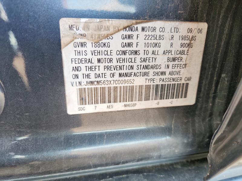 2007 Honda Accord მანქანა იყიდება აუქციონზე, vin: JHMCM563X7C009652, აუქციონის ნომერი: 71845886