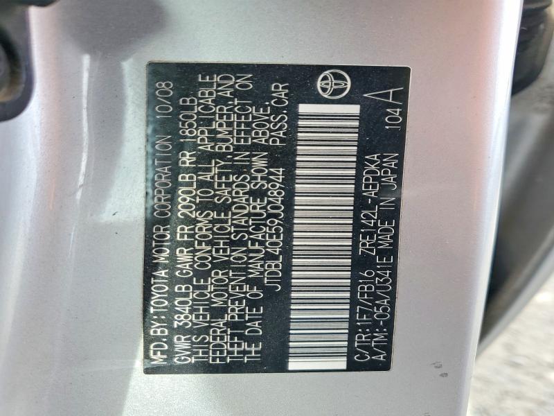 71459786 :رقم المزاد ، JTDBL40E59J048944 vin ، 2009 Toyota Corolla مزاد بيع