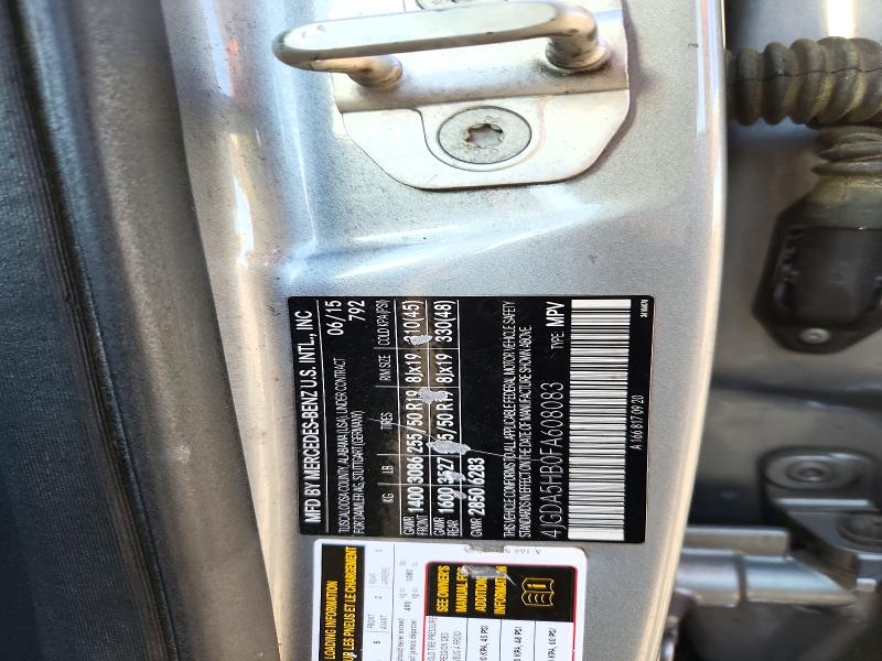 Aukcja sprzedaży 2015 Mercedes-benz Ml, vin: 4JGDA5HB0FA608083, numer aukcji: 72003986