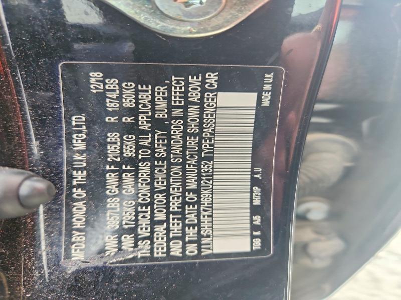70940576 :رقم المزاد ، SHHFK7H69KU211352 vin ، 2019 Honda Civic مزاد بيع