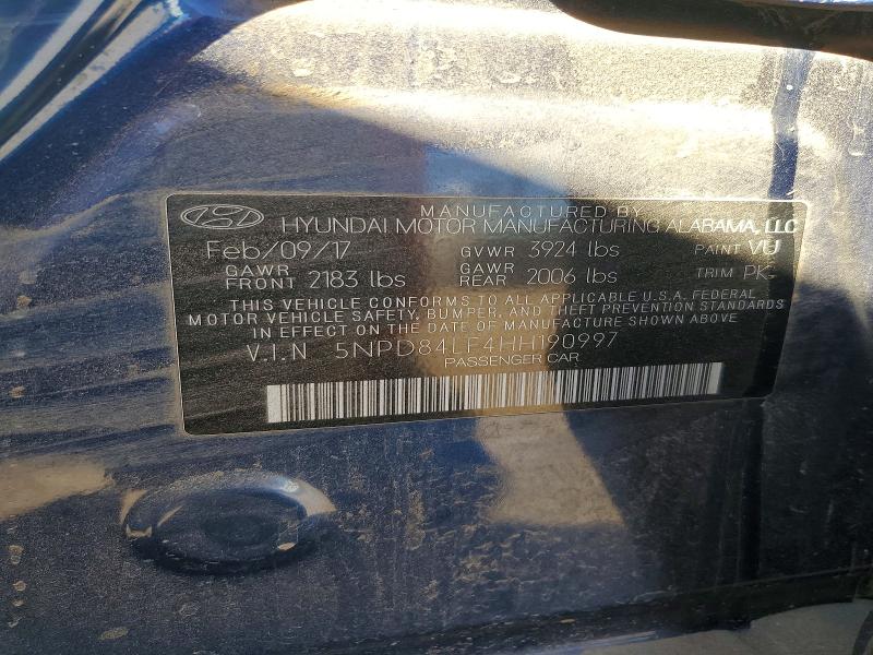 2017 Hyundai Elantra მანქანა იყიდება აუქციონზე, vin: 5NPD84LF4HH190997, აუქციონის ნომერი: 71215636